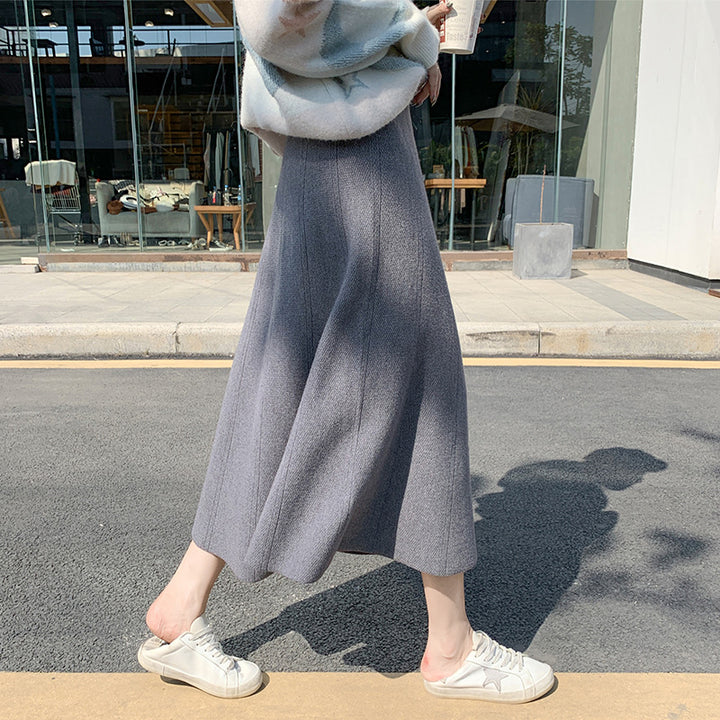 Ladies Calf-Length Pleated Skirt Mune Fashion