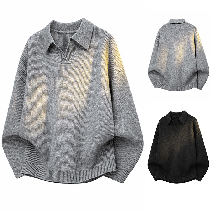 Ladies Fashionable Chunky Knit Sweater with V-Neck and Casual Cut Mune Fashion