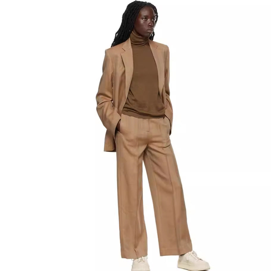 Women's Two-Piece Oversized Blazer Set with Wide Pleated Pants Mune Fashion