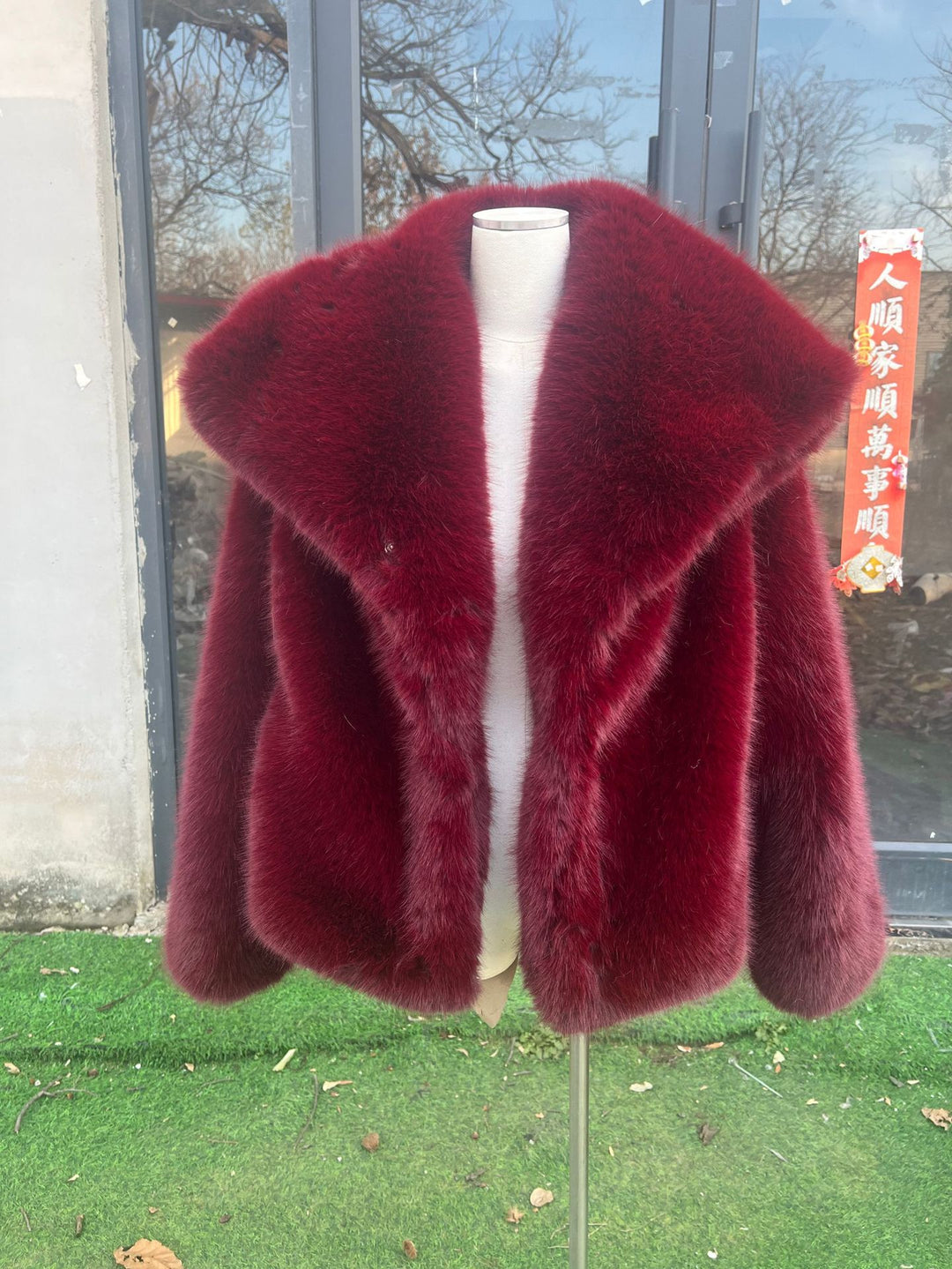 Women's Short Faux Fur Jacket in Bolero Style with Extra Soft Shawl Collar Mune Fashion