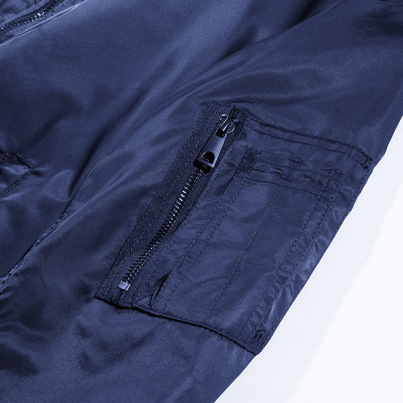 Men's lightweight nylon bomber jacket in pilot cut with sleeve pocket Mune Fashion
