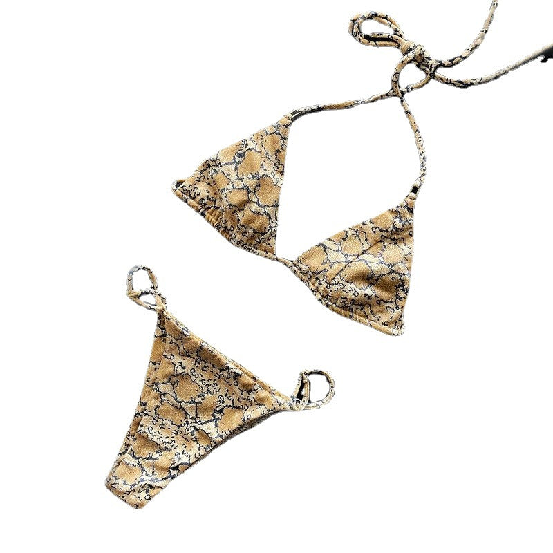 Women Triangle Bikini with Gathering and Adjustable Straps Mune Fashion