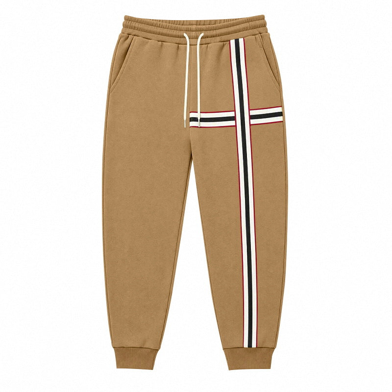Men's joggers with contrasting side and cross stripes Mune Fashion