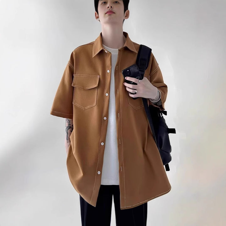 Men's Fashionable Oversized Short Sleeve Shirt Mune Fashion