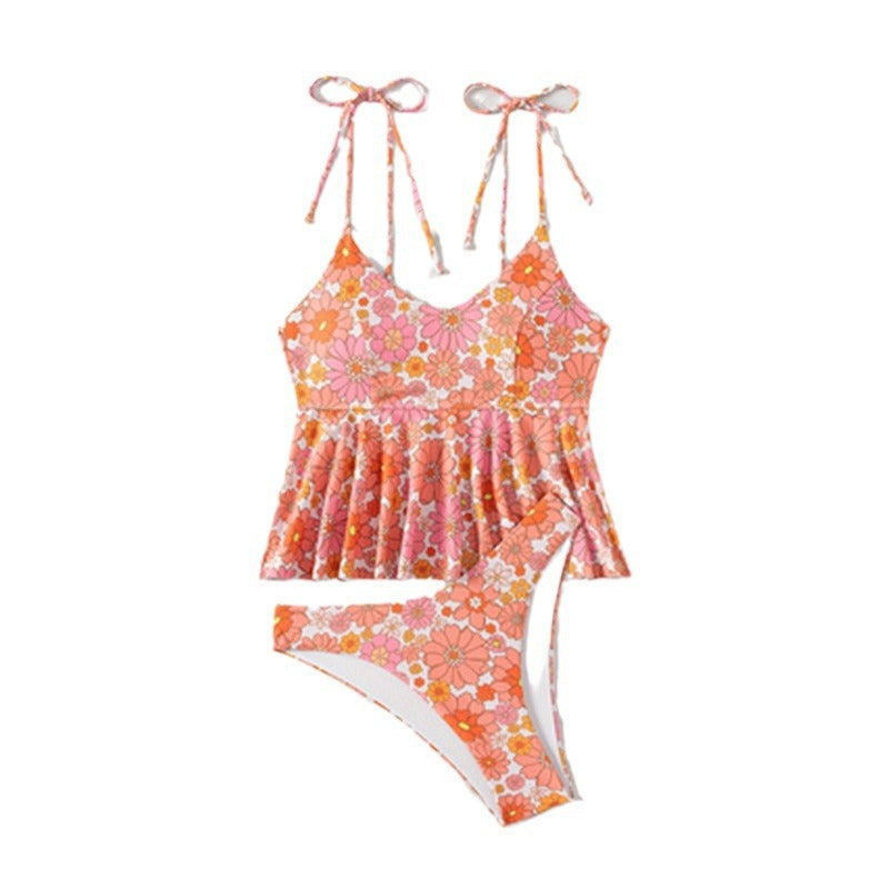 Women Flowing Flower Bikini Set Mune Fashion