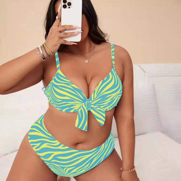 Women's Two-Piece Bikini Set with Playful Zebra Design Mune Fashion