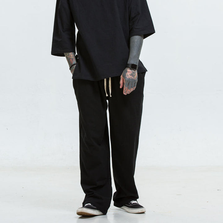 Men's loose-fitting comfort pants with straight leg and elastic band Mune Fashion