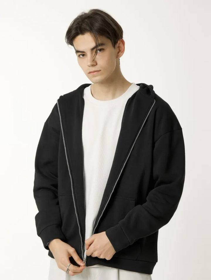 Men's nan minimalist zip hoodie with clean oversized cut and soft French terry lining Mune Fashion