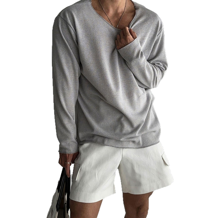 Men's Casual Crew Neck Shirt with Lightweight Fabric Mune Fashion