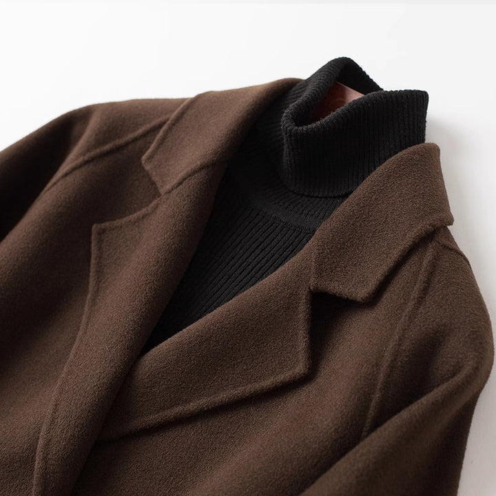 Women's Elegant Wool Coat with Removable Hood Mune Fashion