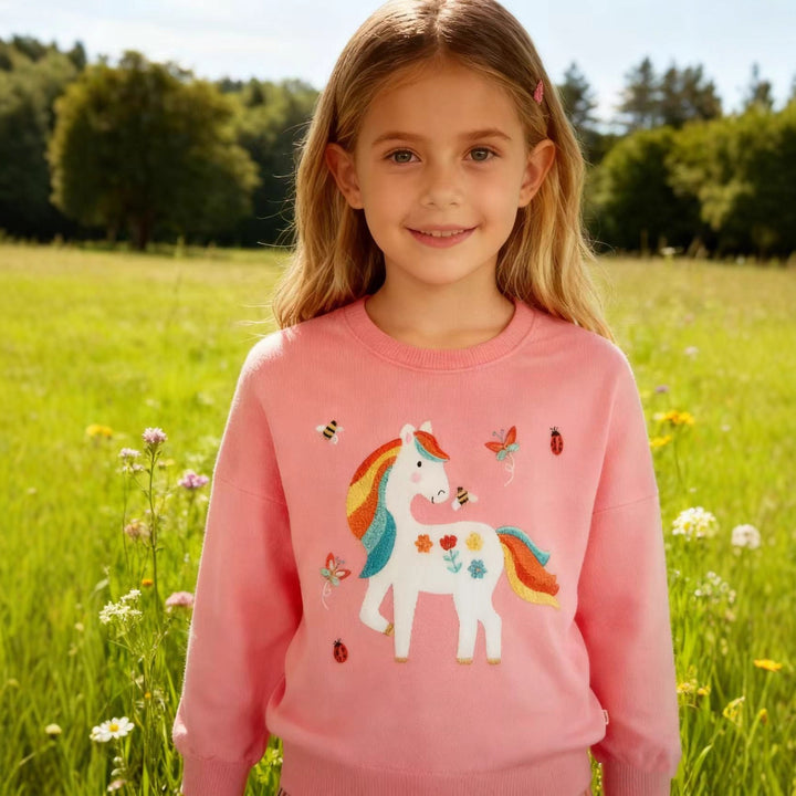 Girls sweatshirt with playful unicorn design Mune Fashion