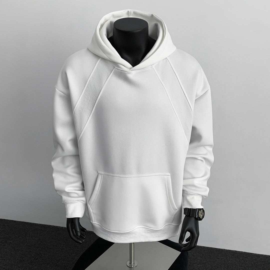 Men's Oversize Hoodie with Diagonal Insert and Kangaroo Pocket Mune Fashion
