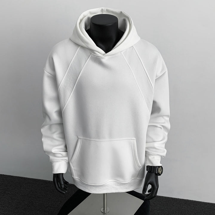 Men's Oversize Hoodie with Diagonal Insert and Kangaroo Pocket Mune Fashion