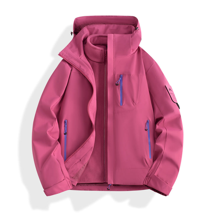 Women's two-layer softshell parka with removable fleece lining and waterproof zippers Mune Fashion