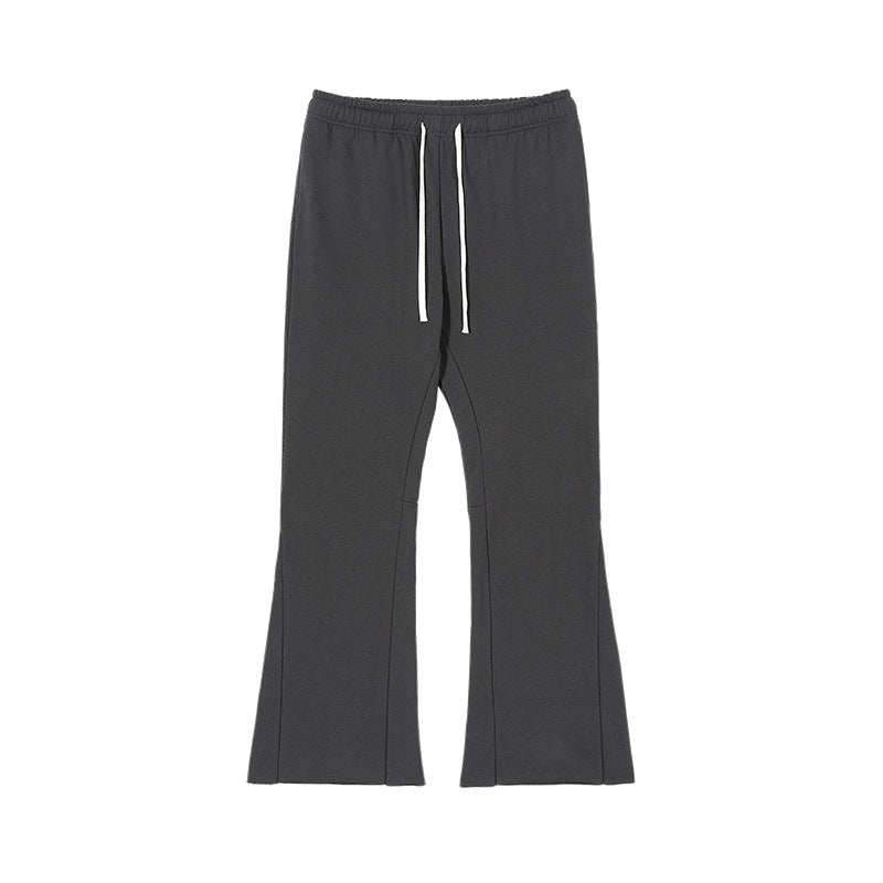 Women's flared pants made of French terry with wide leg and drawstring Mune Fashion