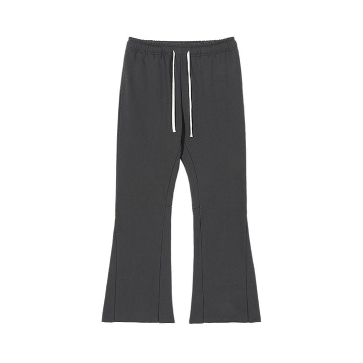 Women's flare pants made of French terry with wide leg and drawstring Mune Fashion