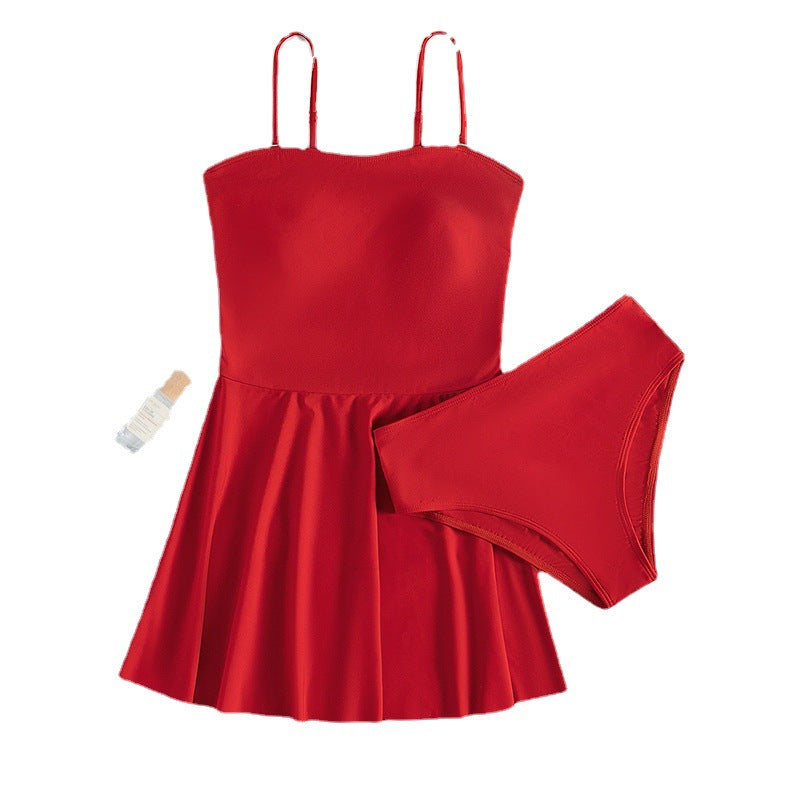 Ladies Summer Swimsuit with Flowy Skirt Mune Fashion