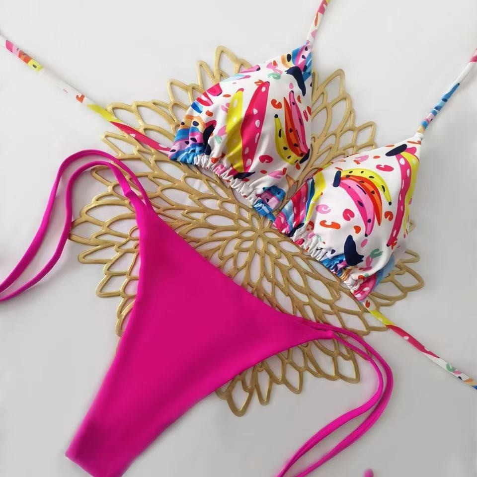 Women's Triangle Bikini with Floral Detail Mune Fashion