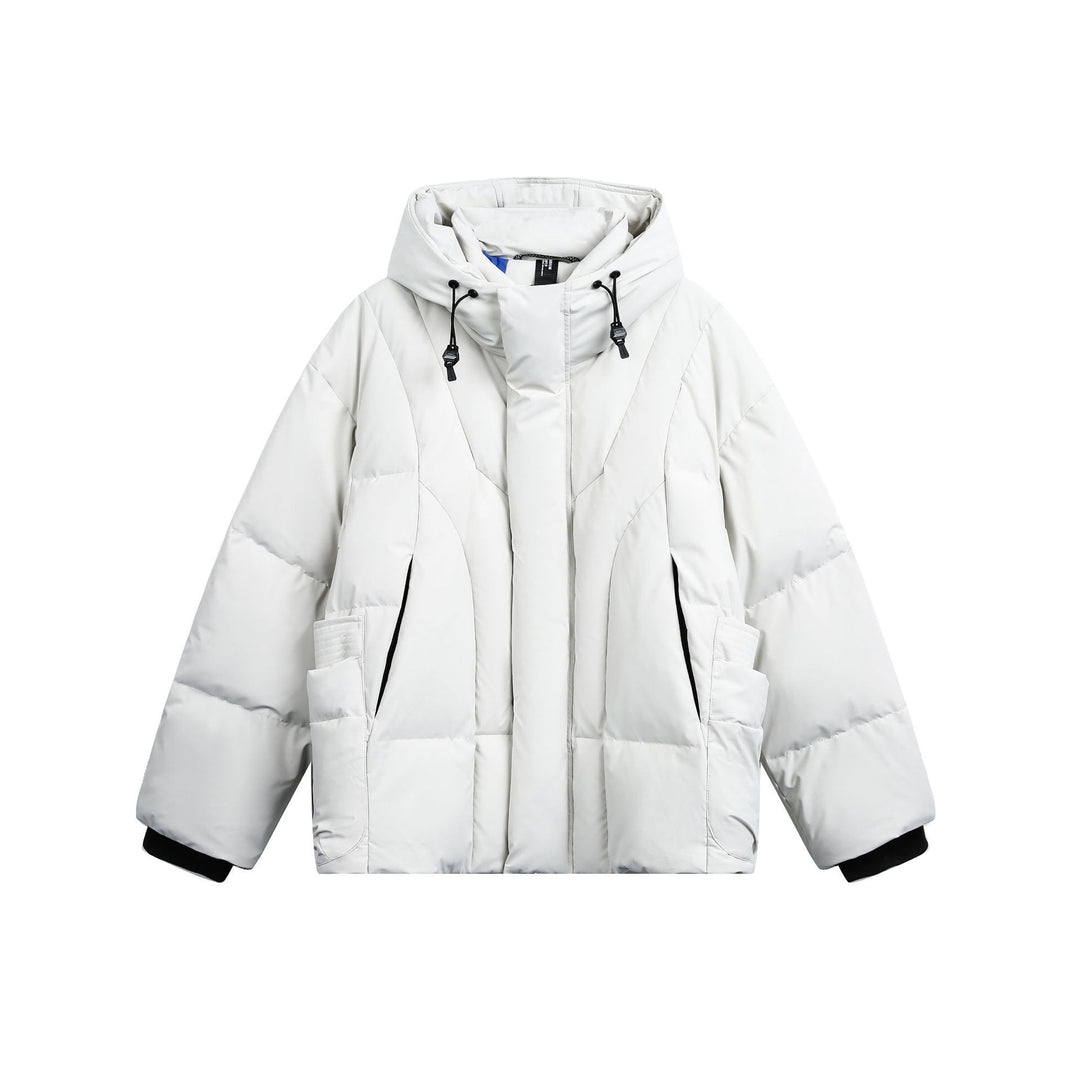 Ladies wide-cut padded parka with high collar, hood, and cargo pockets Mune Fashion