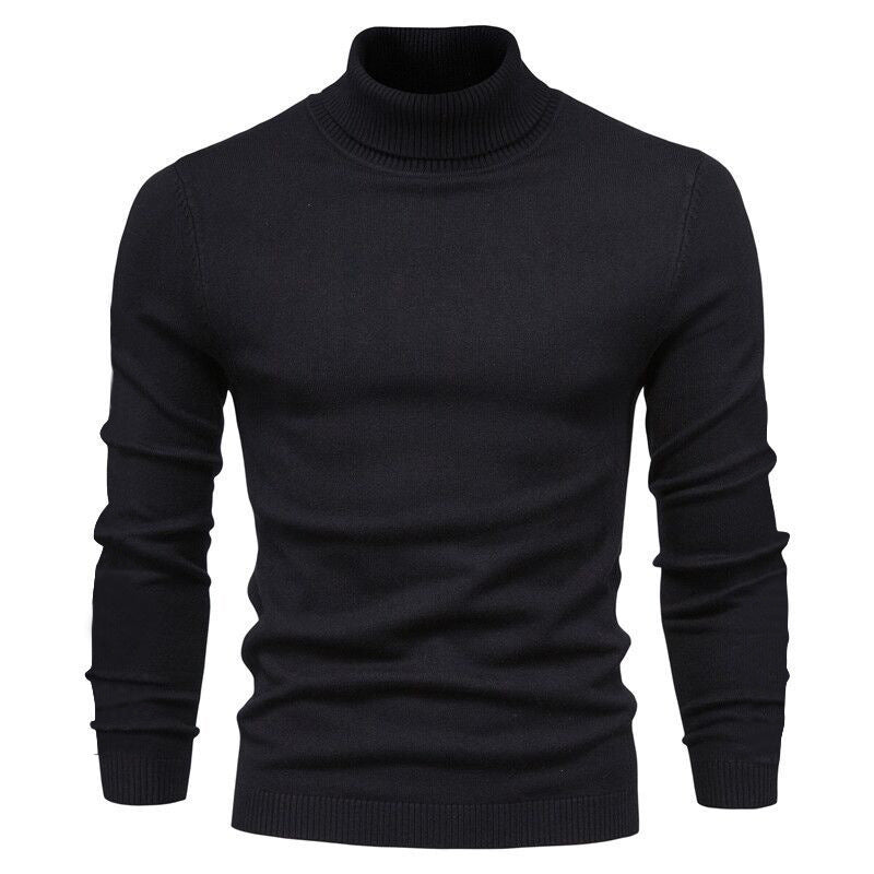 Men's narrow-cut turtleneck sweater made of merino cotton blend with high collar Mune Fashion