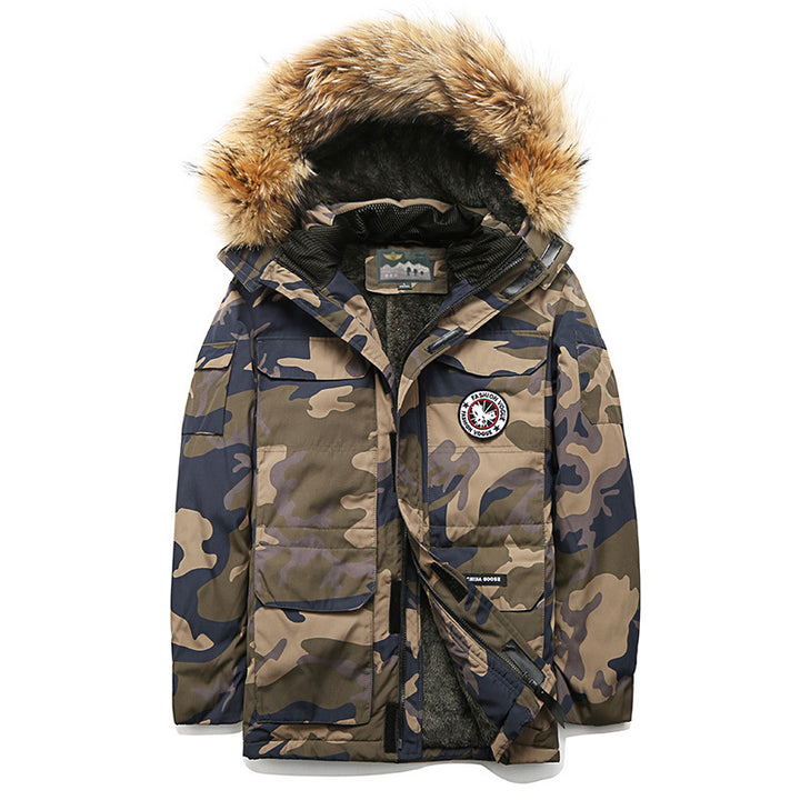 Men's winter parka with hood and faux fur trim, insulating thermal lining & multiple pockets Mune Fashion