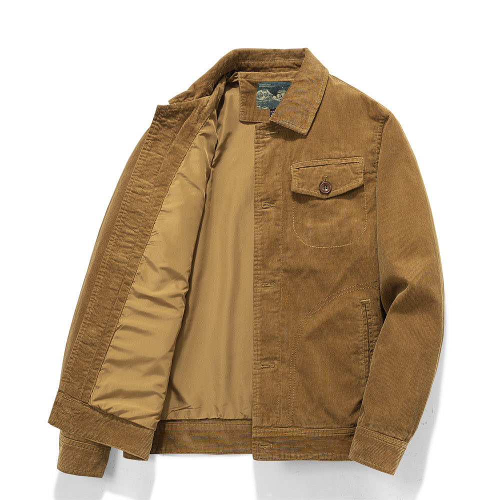 Men's cord jacket in worker style with quilted lining Mune Fashion