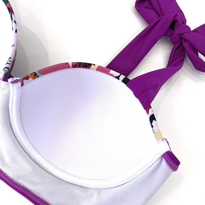 Women High-Waisted Bikini with Elegant Bustier and Refined Cut Mune Fashion