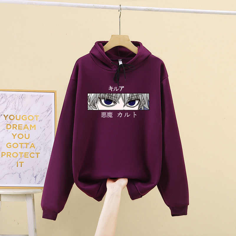 Unisex oversized hoodie with anime eye print and soft cotton blend Mune Fashion