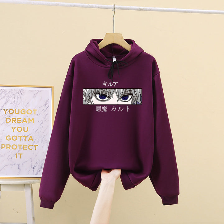 Unisex oversized hoodie with anime eye print and soft cotton blend Mune Fashion