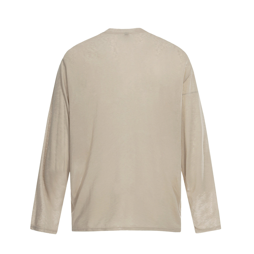 Unisex Long-Sleeve Cotton Shirt with Vintage Print and Relaxed Fit Mune Fashion