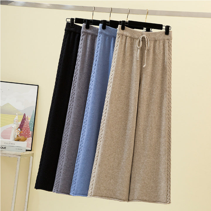Women's High-Quality Wide Knit Pants Mune Fashion