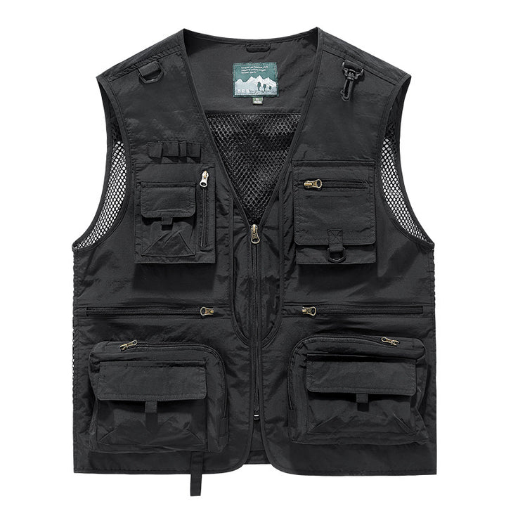Men's Multi-Functional Outdoor Vest with Mesh Ventilation and Multiple Pockets Mune Fashion