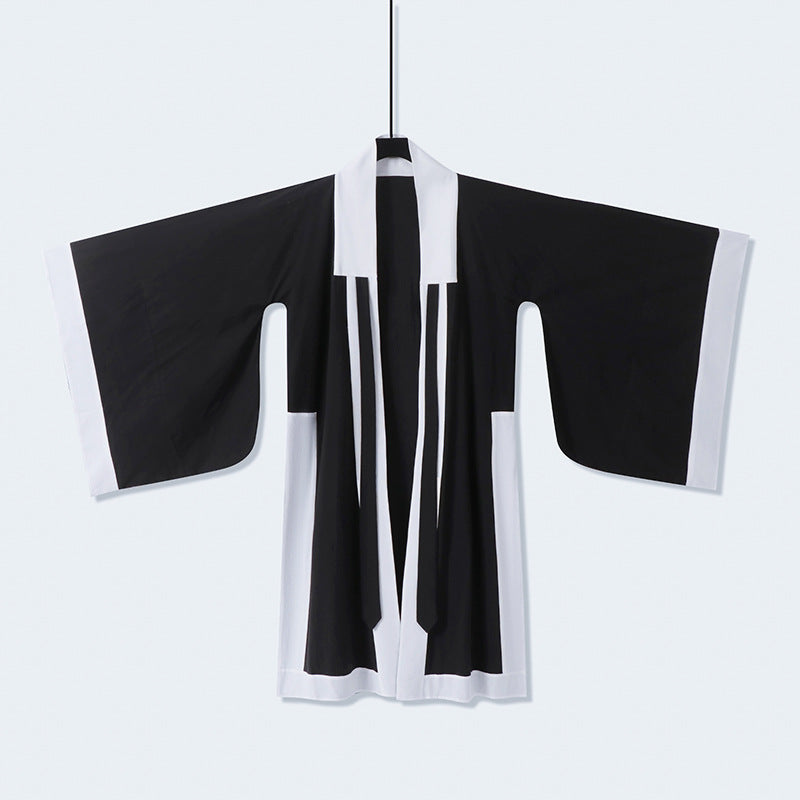 Unisex Oversize Kimono-Cardigan with contrast trim, tie belt and patch pockets Mune Fashion