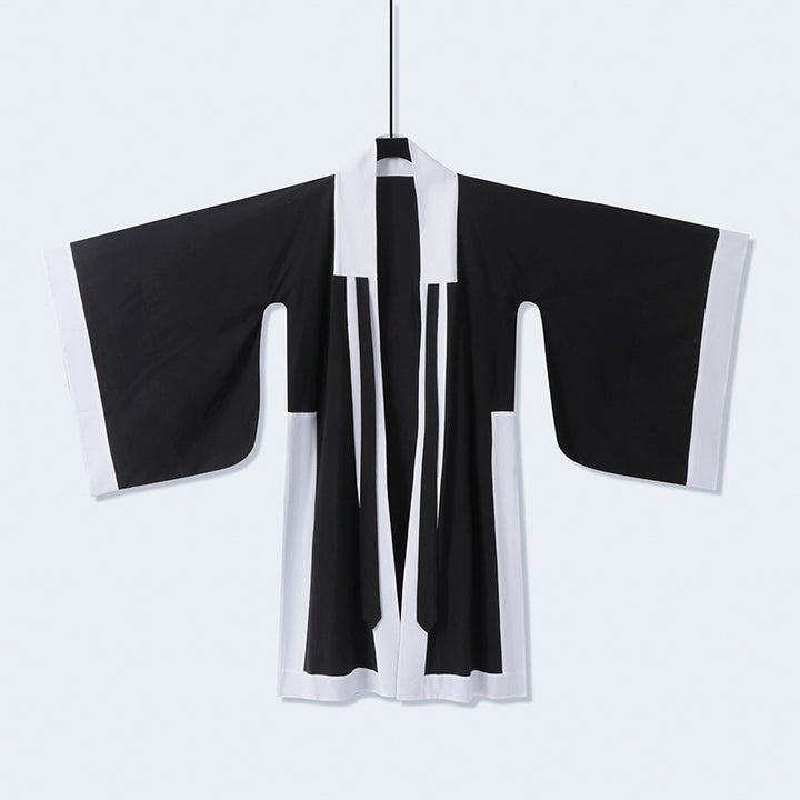 Unisex Oversize Kimono-Cardigan with contrast trim, tie belt and patch pockets Mune Fashion