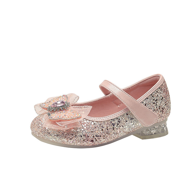 Girls Elegant Ballerinas with Bow Application and Rhinestones Mune Fashion