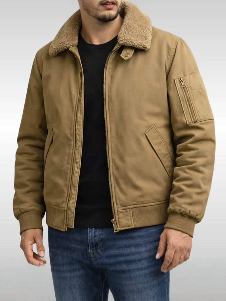 Men's Stylish Bomber Jacket with Fleece Lining