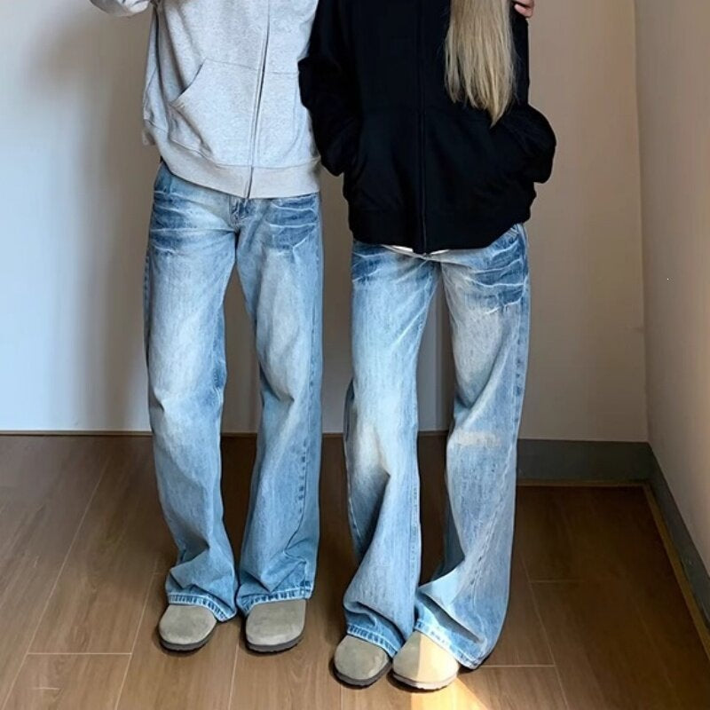 Women Casual Wide Cut Jeans Mune Fashion