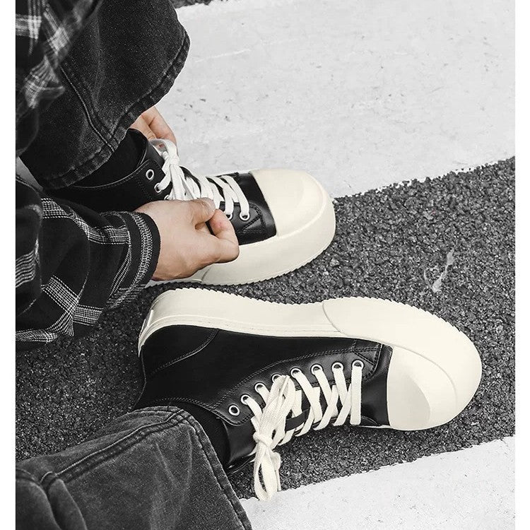 Women's High-Top Sneakers with Stylish Platform and Durable Upper Material Mune Fashion