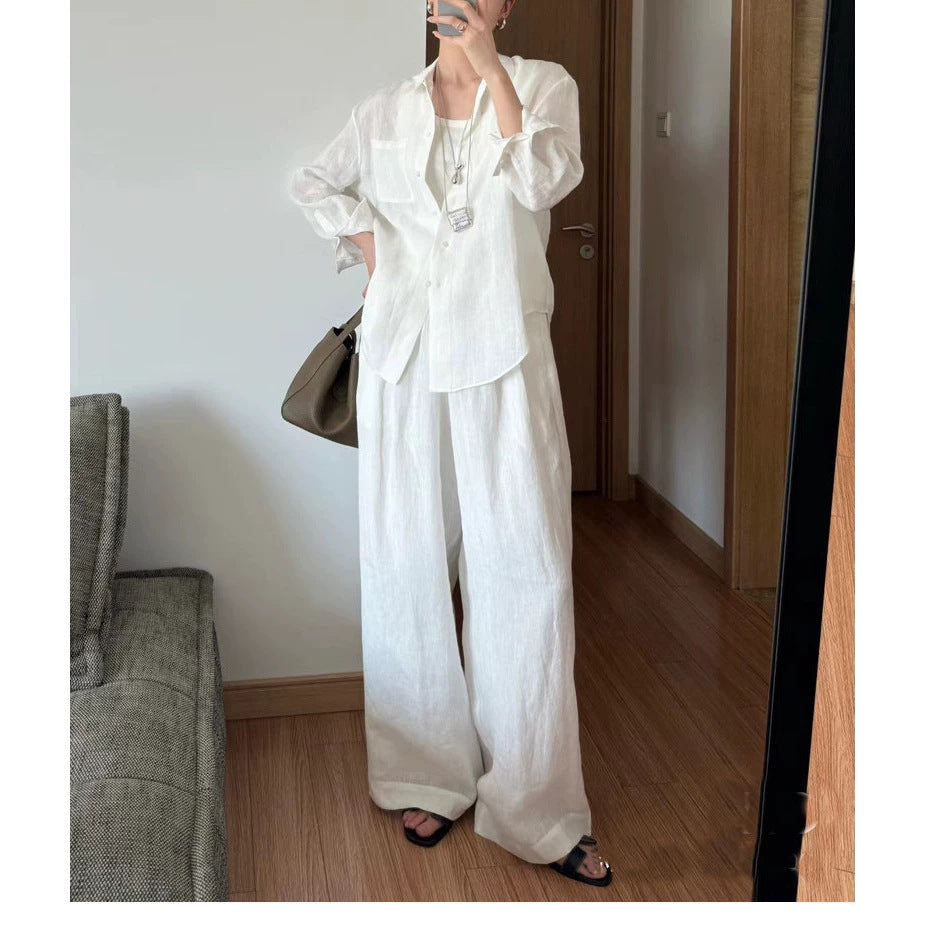 Women's Casual Long Sleeve Linen Blouse Mune Fashion