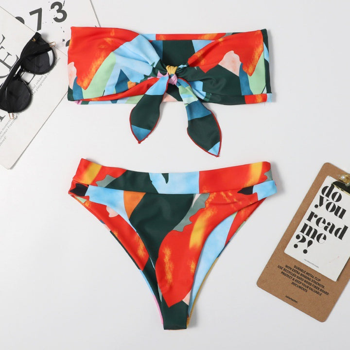 Ladies Bandeau Bikini with Creative Patterns Mune Fashion