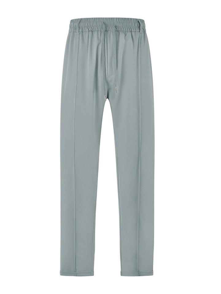 Ladies nan elegant jersey pants with creases, drawstring waistband, and narrow leg fit Mune Fashion