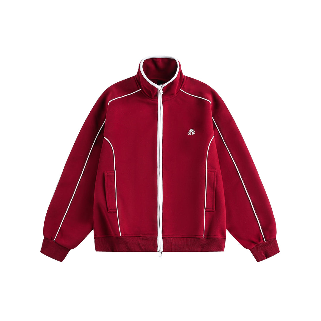 Women's Oversize Sweat Jacket with Stand-Up Collar and Two-Way Zipper Mune Fashion