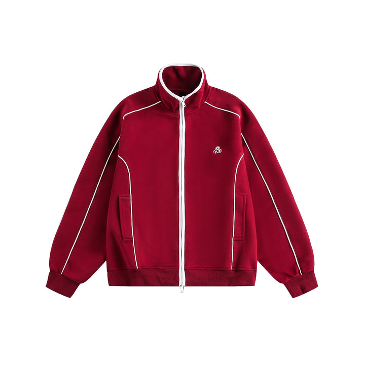 Women's Oversize Sweat Jacket with Stand-Up Collar and Two-Way Zipper Mune Fashion