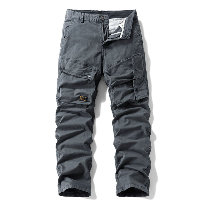 Men's Robust Canvas Cargo Pants with Elastic Waistband, Knee Panels and Flap Pockets Mune Fashion