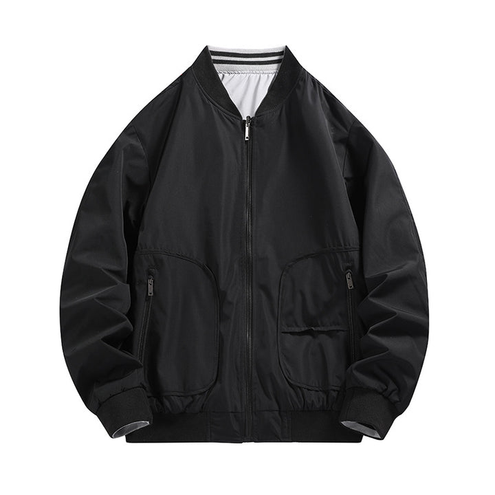 Men's lightweight water-repellent bomber jacket with ribbed collar and multiple pockets Mune Fashion