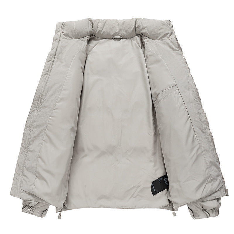 Men's padded down winter jacket with high stand-up collar and adjustable hem Mune Fashion