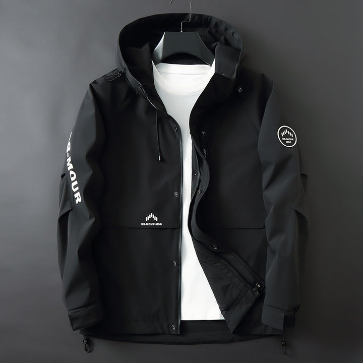 Men's Softshell Parka with Hood, windproof and water-repellent membrane as well as logo applications Mune Fashion