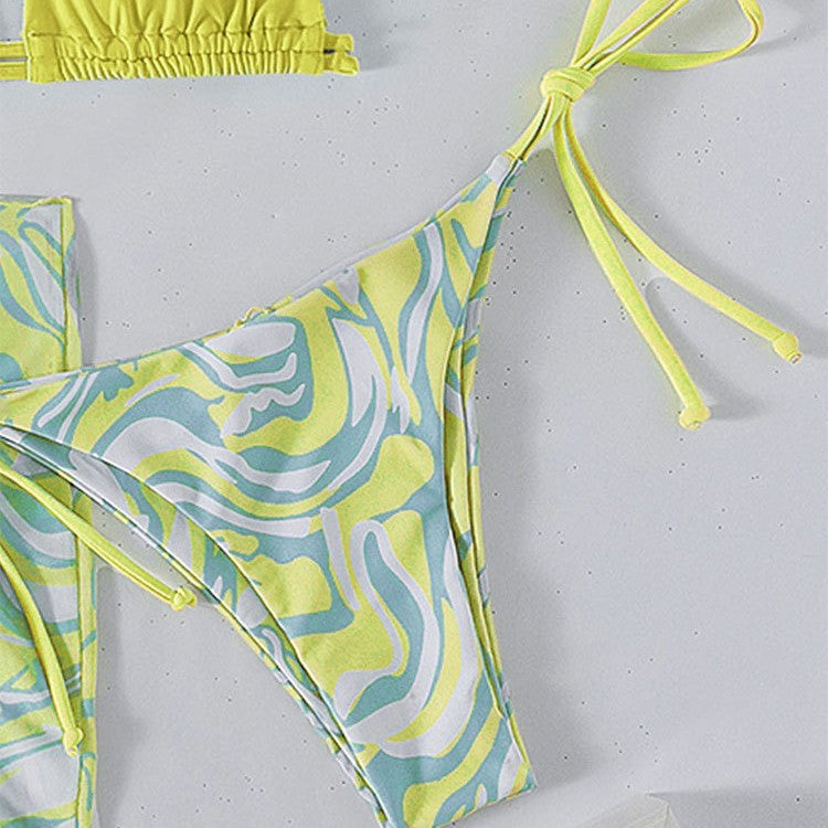 Women's bikini with adjustable straps and transparent wrap skirt Mune Fashion