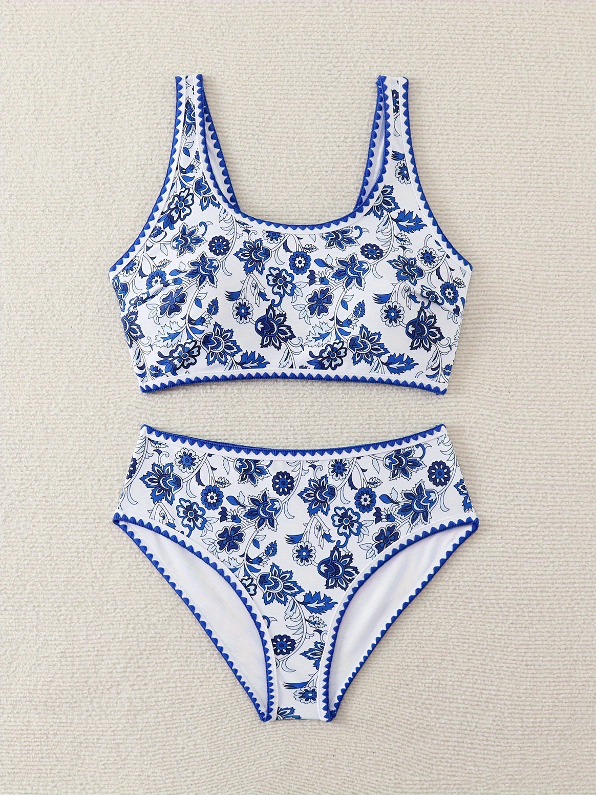 Women's High-Waisted Bikini Set with Floral Design Mune Fashion