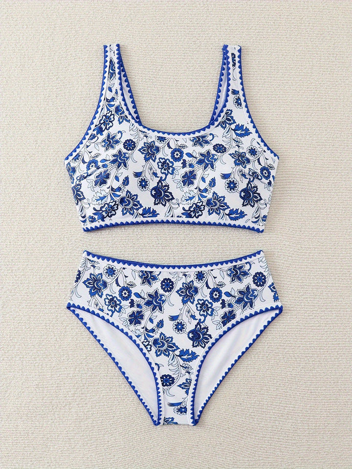 Women's High-Waisted Bikini Set with Floral Design Mune Fashion